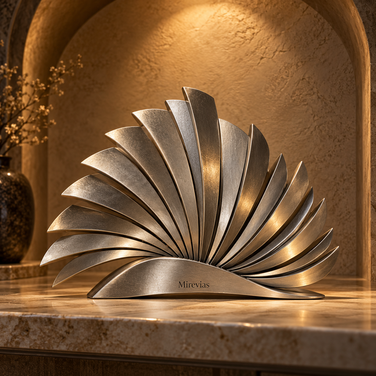 Elzaraly™ Radiant Fan Metal Sculpture