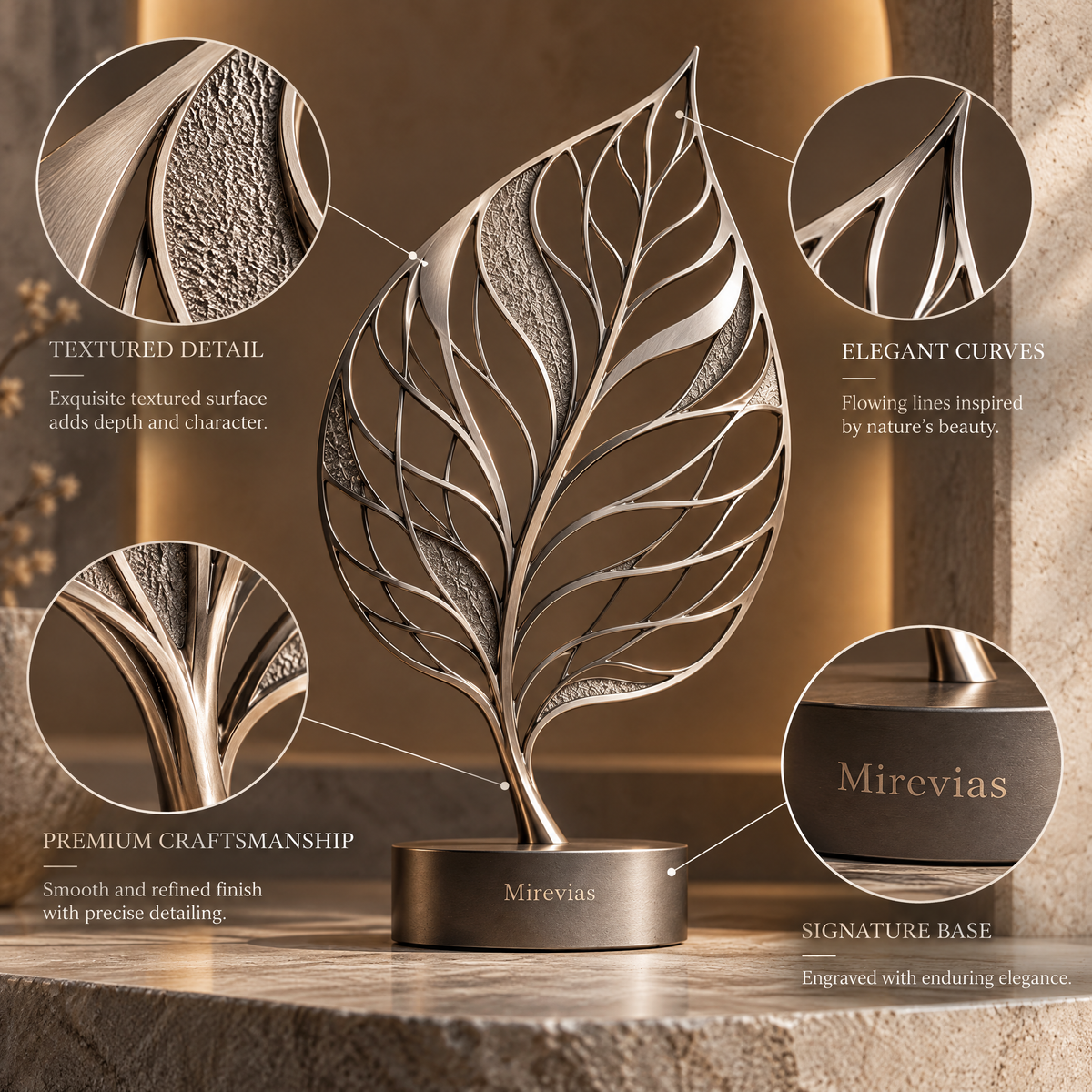Elzaraly™ Whispering Leaf Metal Sculpture