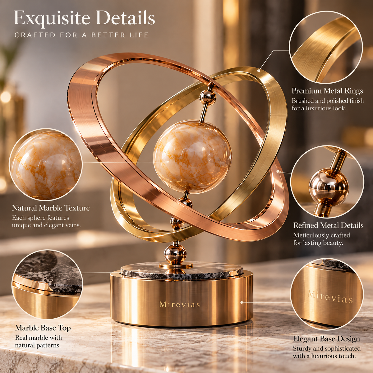 Elzaraly™ Celestial Orbit Metal Sculpture