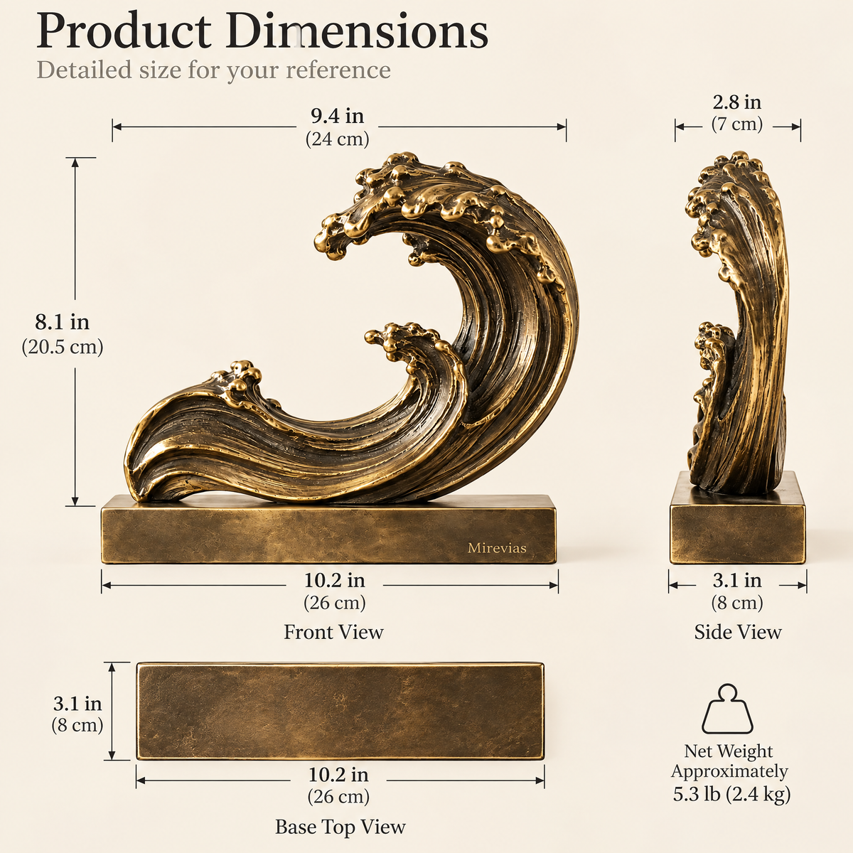 Elzaraly™ Rising Tide Metal Wave Sculpture