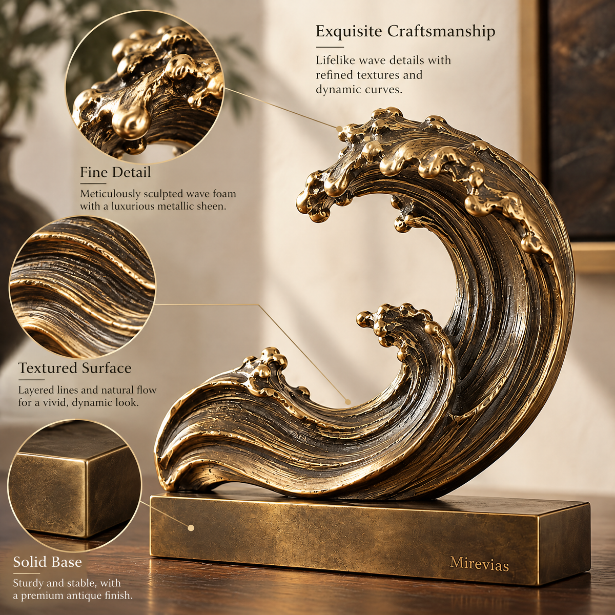 Elzaraly™ Rising Tide Metal Wave Sculpture