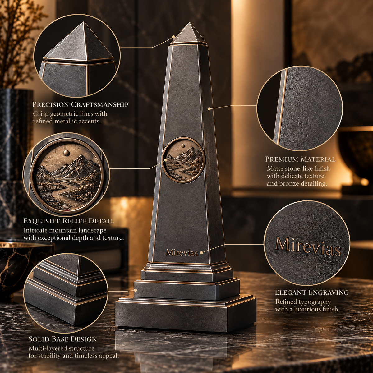 Elzaraly™ Legacy Obelisk Metal Sculpture
