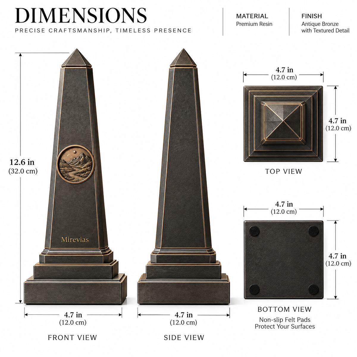 Elzaraly™ Legacy Obelisk Metal Sculpture