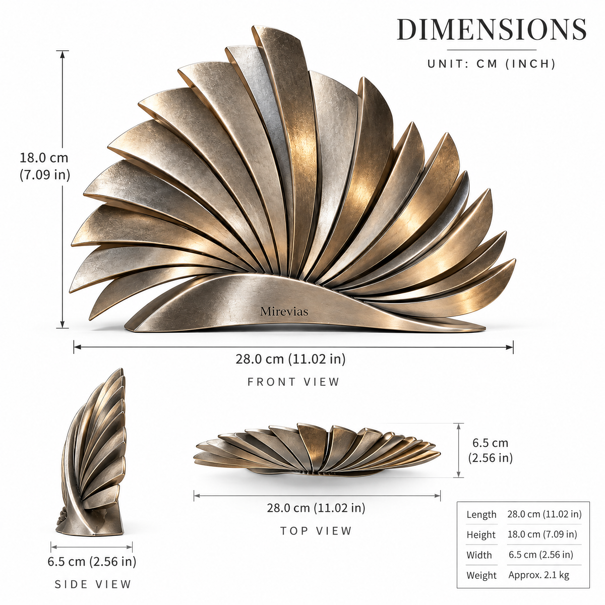 Elzaraly™ Radiant Fan Metal Sculpture