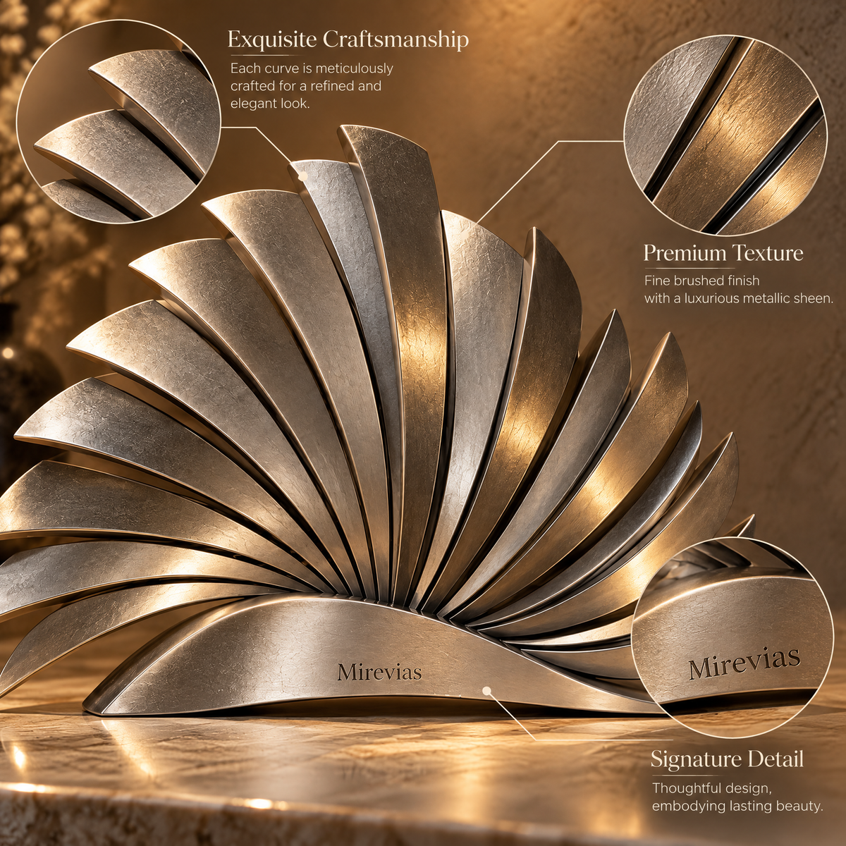 Elzaraly™ Radiant Fan Metal Sculpture