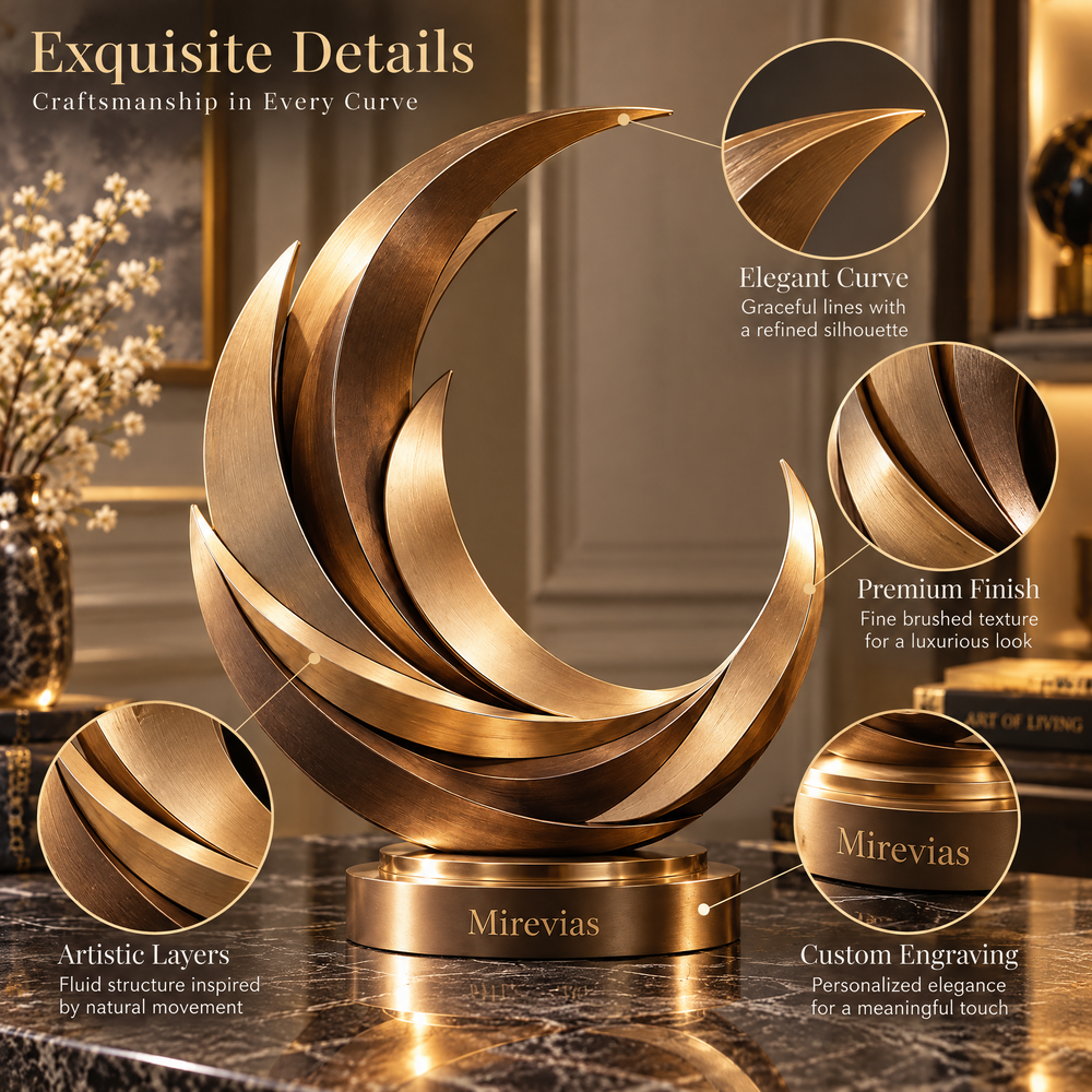 Elzaraly™ Moonlit Crescent Metal Sculpture