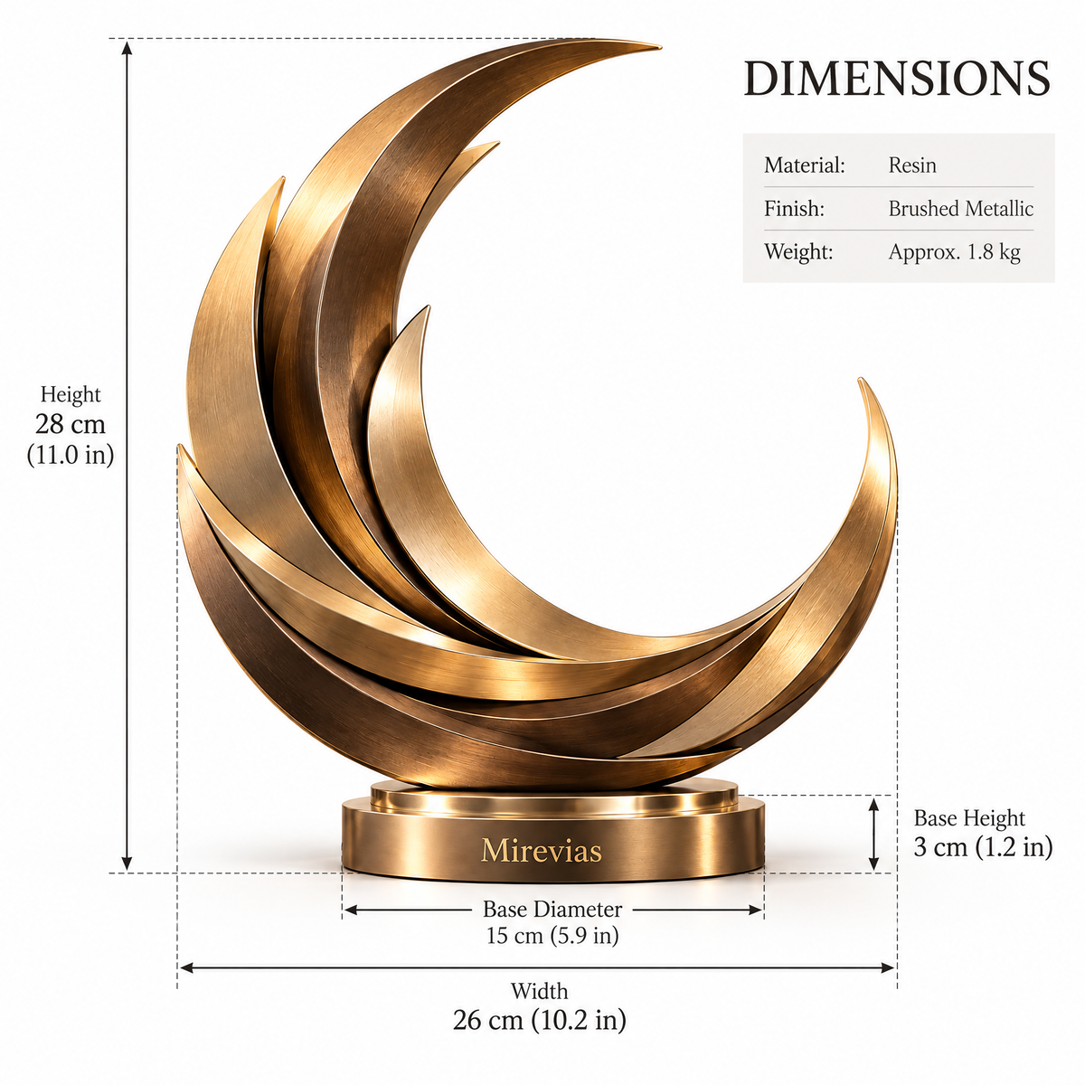 Elzaraly™ Moonlit Crescent Metal Sculpture