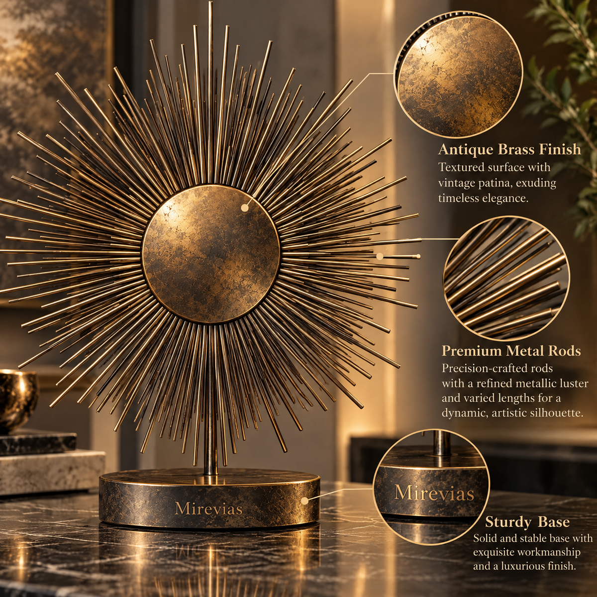 Elzaraly™ Sunburst Metal Sculpture